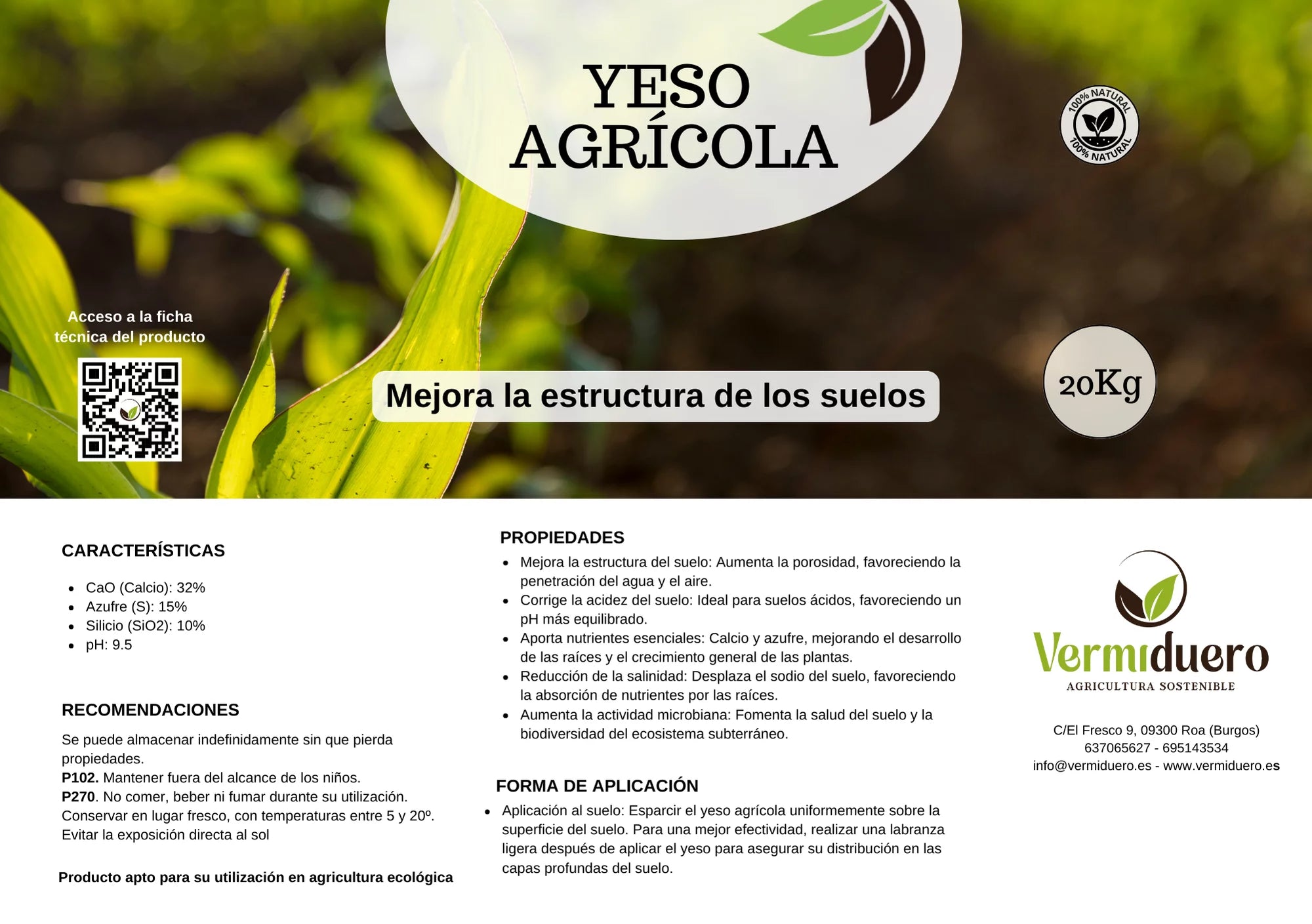 Yeso Agrícola – Enmienda natural del suelo