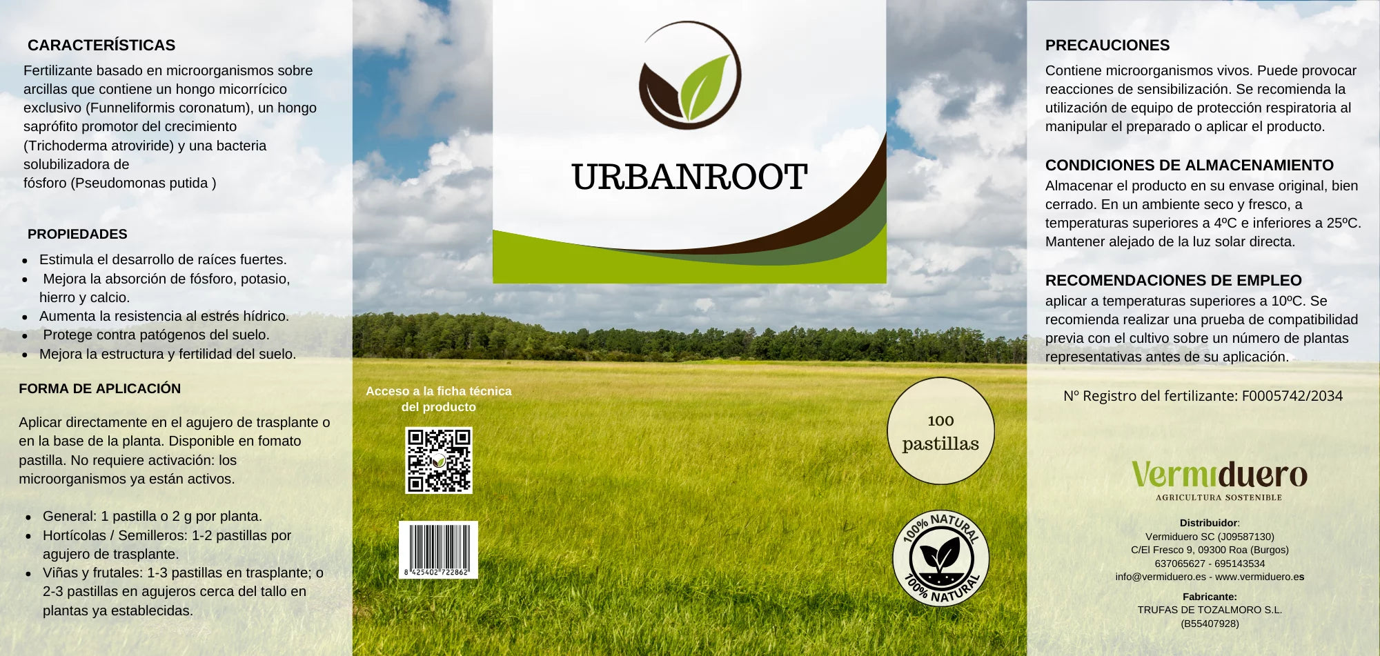 URBANROOT – Fertilizante biológico con micorrizas, Trichoderma y Pseudomonas