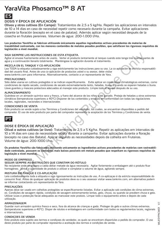 YaraVita™ Phosamco 8 - NPK 5-10-35 y micronutrientes