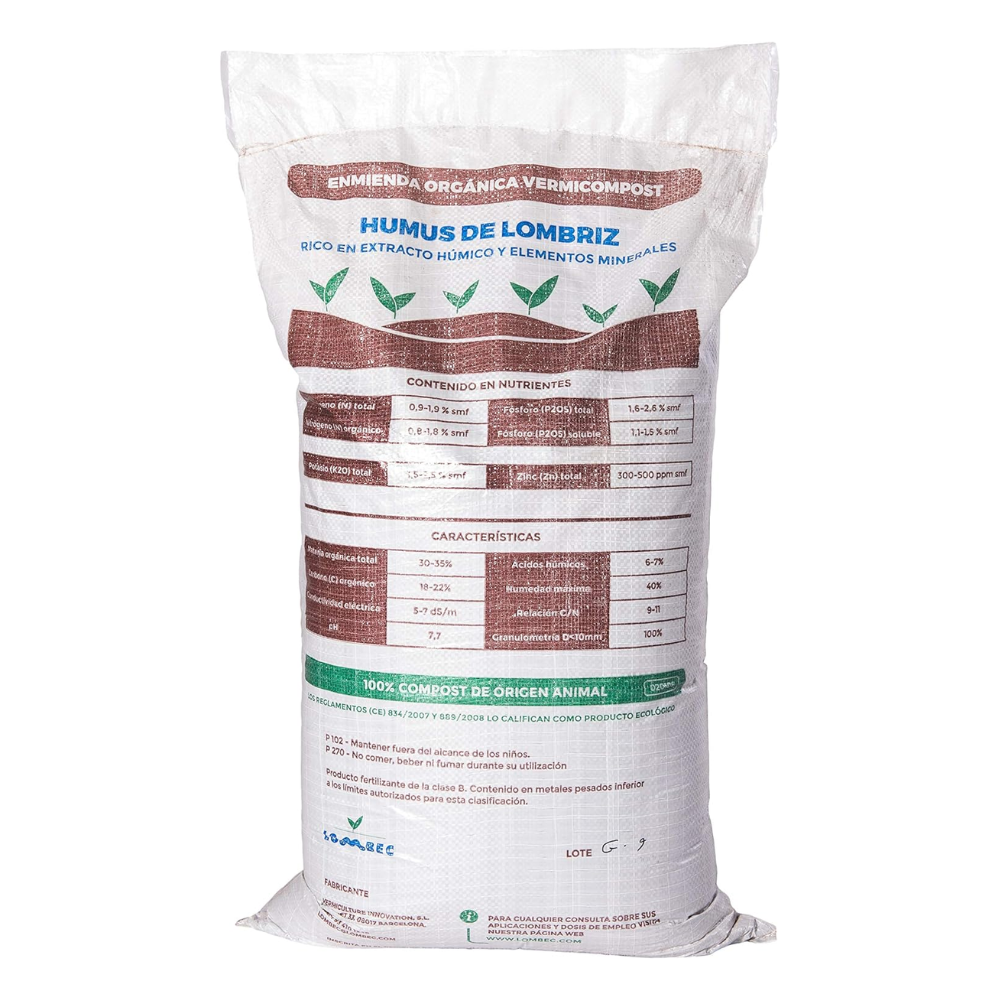 Humus de Lombriz - Fertilizante orgánico, vermicompost 100% Natural