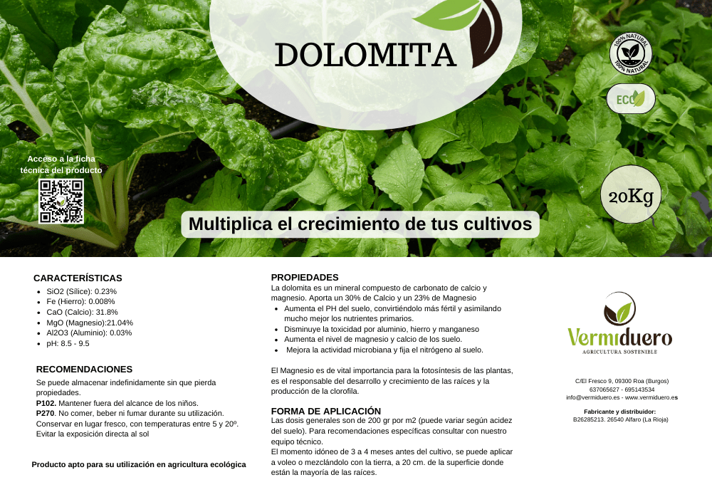 Dolomita – Cal Agrícola 20 Kg